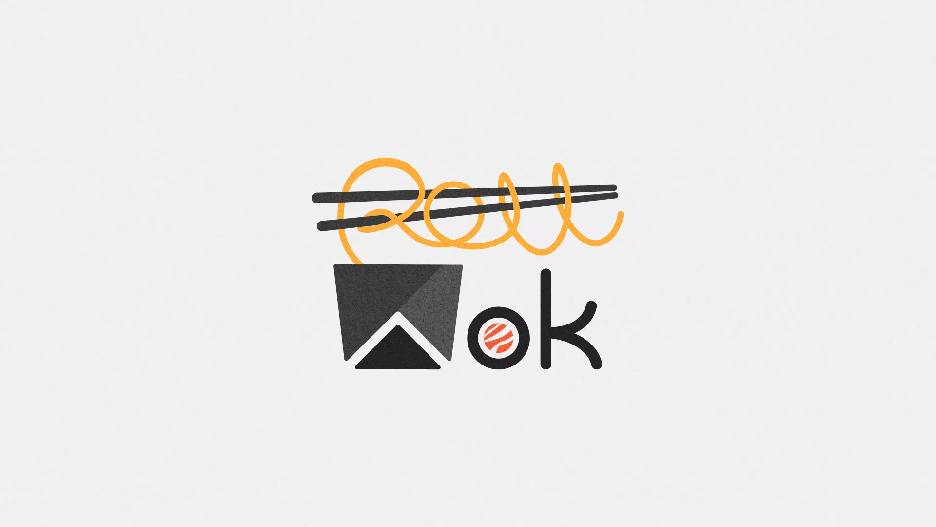 Разработка логотипа суши-бара «Roll Wok Club» в Нижней Салде